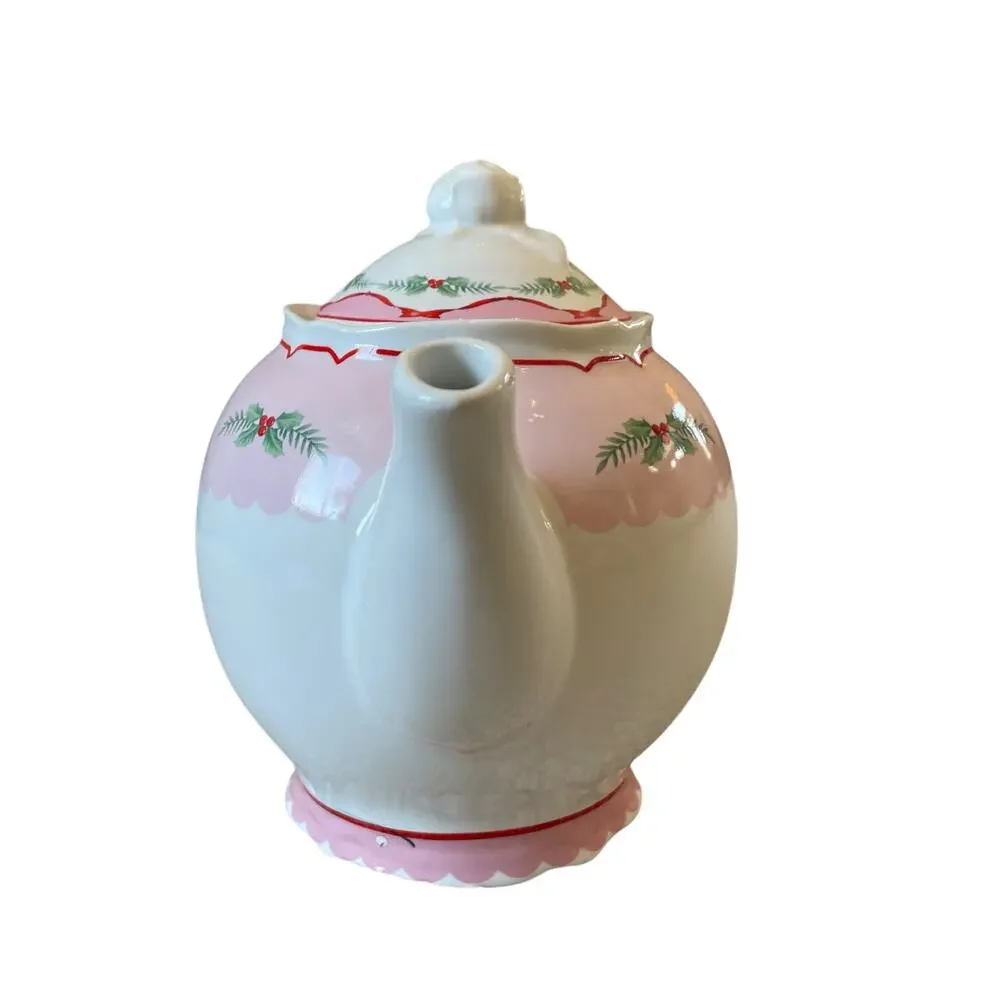 PINKMAS Pink Bows Christmas Tree Teapot 7 x 10